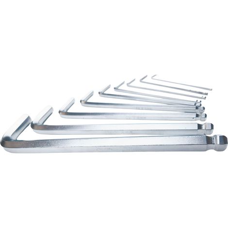 Jeu de 9 clés Allen métriques, embouts sphériques, finition mate, outillage pro, 1,5-10 mm, HRC50, acier 40Cr (1/5)