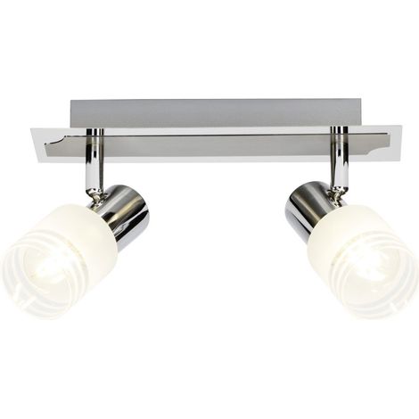 BRILLIANT lampe Lea LED spot bar 2-fl Fer / chrome / blanc 2x LED-D45, E14, ampoule LED 4W incluse, (450lm, 2700K) Échelle A ++ à E Économique et durable grâce à l'utilisation de LED (1/3)