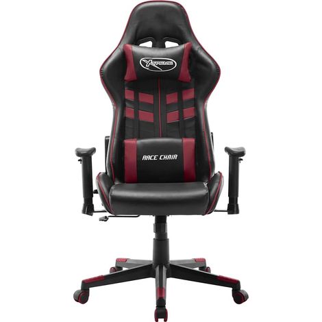 Maison Exclusive - Sedia da Gaming Nera e Rosso Vino in Similpelle (1/5)
