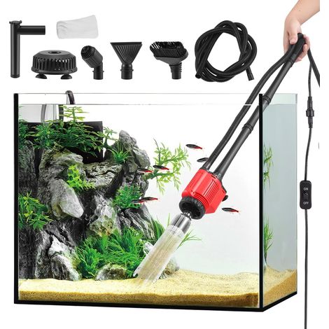 Nettoyeur Électrique pour Aquarium, 6 en 1 Aspirateur de Gravier pour Aquarium, 28W Nettoyage Changeur D'eau Automatique, pour Changement D'eau,Nettoyage du Sable,Élimination de la Saleté,Filtrage