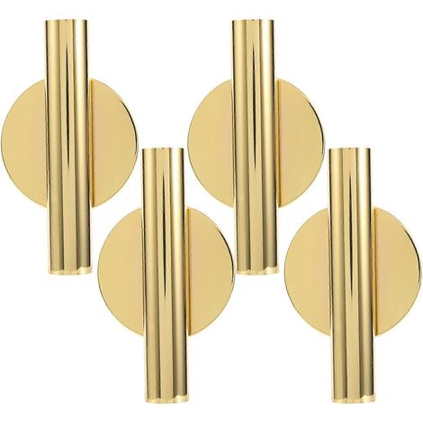 Lot de 4 supports muraux en métal pour vases à fleurs, dorés. (1/5)