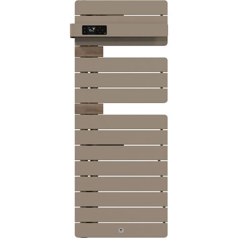 THERMOR - Sèche-serviettes connecté Allure 4 étroit 500W Sable/Chêne Mat à gauche - 483362