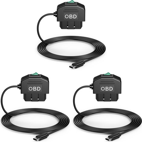 3X Dashcam-OBD-Hardwire-Kit, Dashcam-USB-Typ-C-Hardwire-Kit mit OBD-Stromkabel für Dashcam 12-24V Bis 5V/3A (1/5)