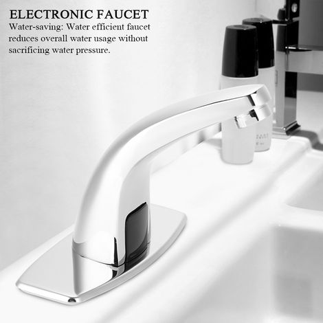 Lavabo électronique automatique sans contact avec robinet d'eau chaude et froide activé par le mouvement (1/5)