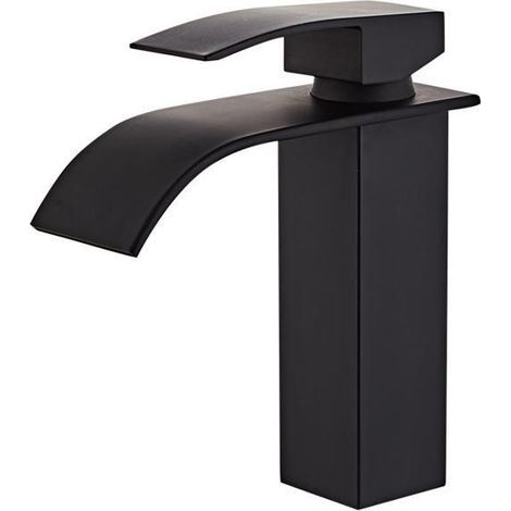 HONORNIC – Elegante Design-Waschtischarmatur, Badezimmerarmatur, schwarze Armatur (1/5)