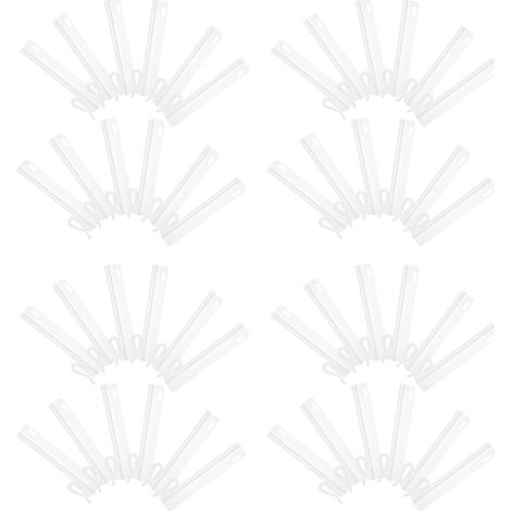 60 Crochets Plissés en Plastique Blanc pour Rideaux, Clips Réglables à Plis Pincés, Compatibles Différents Types de Draperies, Lot de 60 Pièces pour Chambres et Bureaux (1/5)
