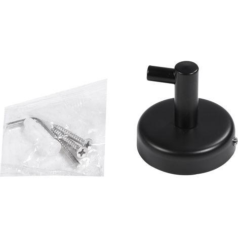 Porte-Serviettes Mural - Acier Inoxydable Noir - Pour Salle De Bain Et Cuisine - 1 Pièce (1/5)