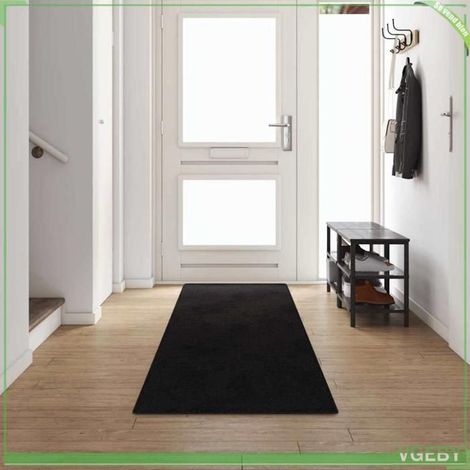 Tapis Couloir - FAFEISY - Moderne - Noir - 80 x 500 cm - Antidérapant (1/5)