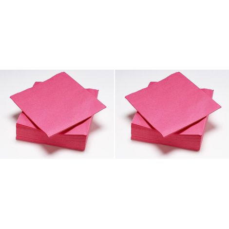 Serviettes En Papier - 50 Unités - Ouate De Cellulose - 2 Plis - FSC - Rose Fuchsia - 33x33cm (1/3)