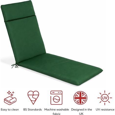 SP Outdoor Garden Lounger Cushion - L198 x W60 x H6 cm - Green