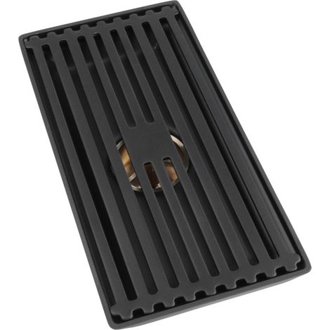 Siphon de sol noir avec couvercle amovible, accessoires de cuisine en inox, 10x20cm (1/5)