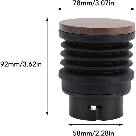 Ortviai Entonnoir dose unique avec soufflet pour moulin à café Gemilai 9015C, silicone et bois de noyer (1/4)