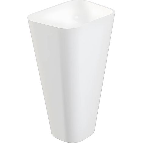 Vente-Unique – Vasque sur pied rectangulaire en solid surface blanc – Dimensions 52x39x82.5 cm – Épaisseur 15 mm – Finition mat élégante (1/5)