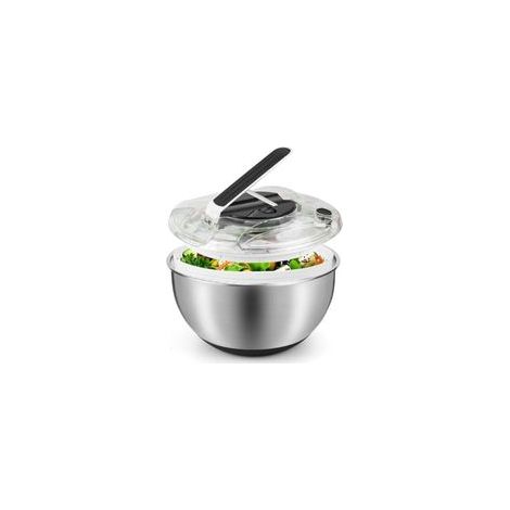Essoreuse à salade en acier inoxydable 3,5 L – panier avec couvercle et base antidérapante pour égoutter salades et pâtes