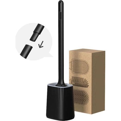 Toilet brush and holder set, long handled toilet brush, wall mounted toilet brush, flexible toilet brush, (1/5)