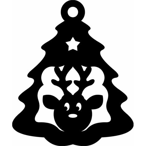 Durchbrochene Anhängerleuchte 5 £, Weihnachtsbaum-, Fensterdekoration, schwarz