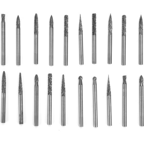 Ortviai Fraise à gravure en carbure de tungstène 3 mm – Lot de 20 pièces, double rainure, haute dureté et résistance (1/5)