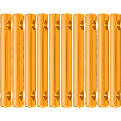 Packung mit 10 Doppelloch-Zeltseilspannern aus Aluminiumlegierung, goldfarben. (1/5)