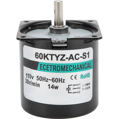 14-W-Wechselstrom-Synchronmotor, 2-Wege, Permanentmagnet mit hohem Torsionsmoment, zentrale Wellenlagerung XD60KTYZ (30 U/min, 110 V Wechselstrom) (1/5)