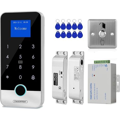 Kit contrôle d'accès Bluetooth application système contrôle d'accès empreinte digitale RFID serrure porte clavier tactile serrure mortaise (1/3)