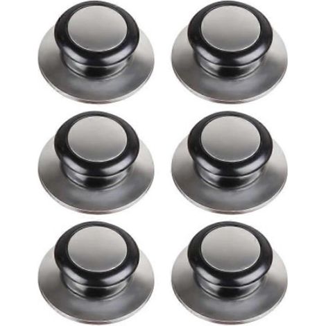6 Poignées de Casserole Universelles en Acier Inoxydable avec Poignée Bakélite Résistante à la Chaleur - Accessoires de Cuisine (1/4)
