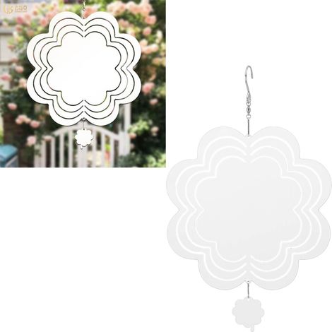 Personalisierbares Windspiel aus Metall (Sublimationsdruck, Thermotransferdruck), unbedruckter Windspiel-Anhänger aus Metall, Weihnachtsdekoration für den Garten (1/5)