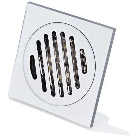 Siphon de douche carré 100 x 100 mm – Acier inoxydable épais – Drain à haut débit – Empêche les odeurs et insectes (1/4)
