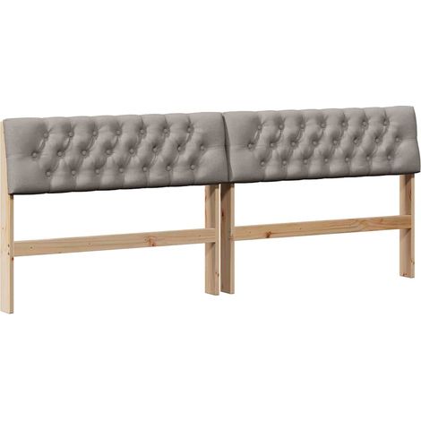 Tête de lit,Décoration murale capitonnée Taupe 200 cm Pin massif CFW713945 (1/5)