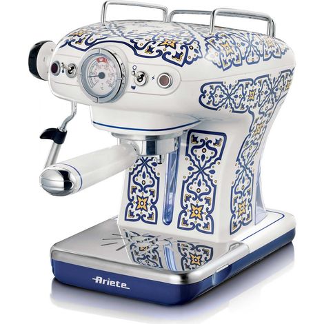 Machine à expresso manuelle 0,9 L – 2 tasses – Dosette de café – Puissance 850 W – Couleur bleu clair – Ariete