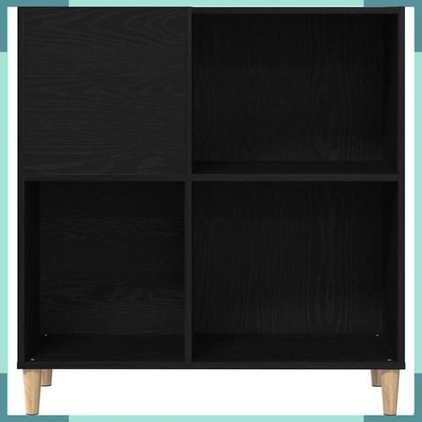 862870 Meuble à vinyles Chêne noir 84,5 x 38 x 89 cm Bois d'ingénierie (1/5)