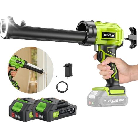 Pistola de calafateo eléctrica inalámbrica, cuatro velocidades, luz LED, 2 pilas (1/5)