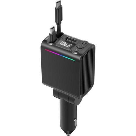 Voiture USB Bluetooth 5.3 - Double Câble Rétractable avec Adaptateur Allume-Cigare - Compatible Tous Smartphones - Modèle C88 (1/5)