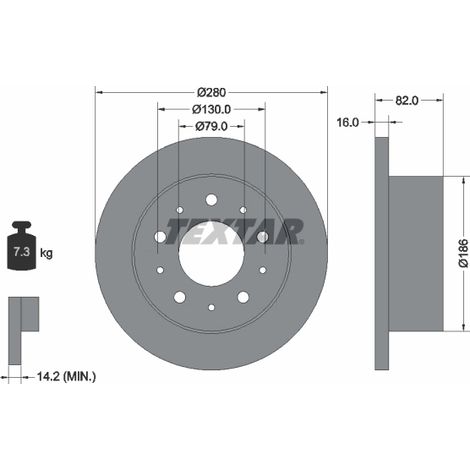 Lot de 2 Disques de frein Textar 92116203 CITROËN 1341047080 1606401780 4246Z1