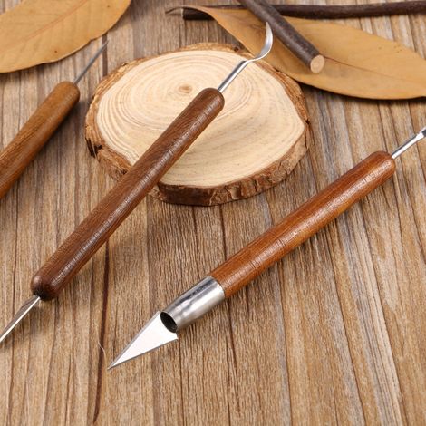 Ensemble de 6 outils pour sculpture sur cire, argile et pâte polymère (1/4)
