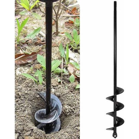 Foret hélicoïdal de Jardinage - 4x42cm- pour perceuse sans Fil - avec Arbre Robuste - Idéal pour Installer des Plantes,Cultiver des oignons, de Pot de Fleurs et Creuser des Trous (1/5)