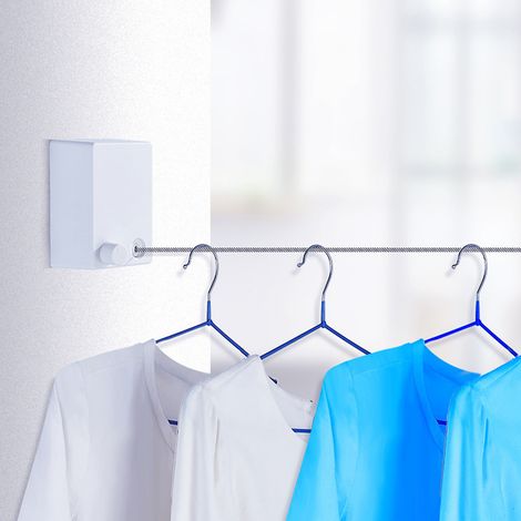 Étendoir à linge extensible en acier inoxydable, étendoir à linge extensible, blanc (1/5)