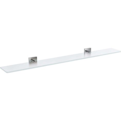 Sapho X-SQUARE - Mensola, lunghezza 80 cm, vetro latte/cromo XQ009-07 (1/2)