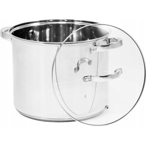 Marmite en acier inoxydable 8L, haute performance gastronomique, 24 cm, compatible induction à gaz