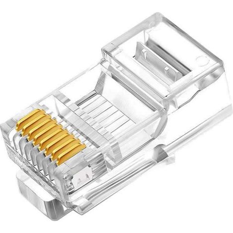 50 connecteurs RJ45 Cat6, fiches RJ45 C6, extrémités RJ45 Cat6 non blindées UTP 8P8C, connecteurs réseau modulaires (1/4)