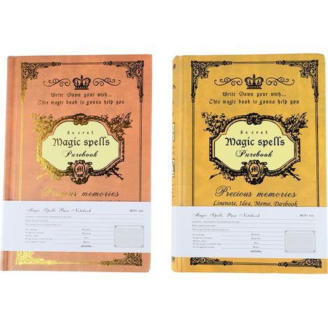Lot de 2 carnets A5 rétro, papier ligné épaissi, écriture confortable, estampage à chaud, pour bureau études école (1/5)