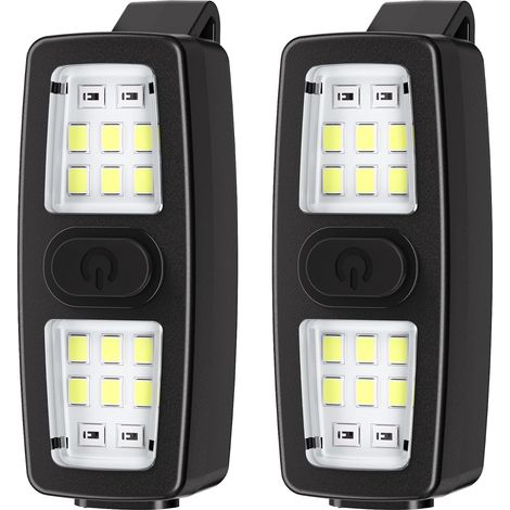 2er-Pack Lauflichter, Klemmtaschenlampen, wiederaufladbare Sicherheitsleuchten, Freisprechtaschenlampen für nächtliche Spaziergänge, tragbare LED-Arbeitsleuchten (1/5)