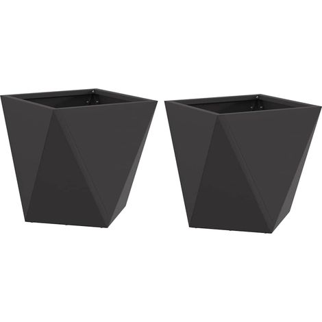 Maison Exclusive - Fioriera 2 pcs Nero 30 x 30 x 30 cm Acciaio