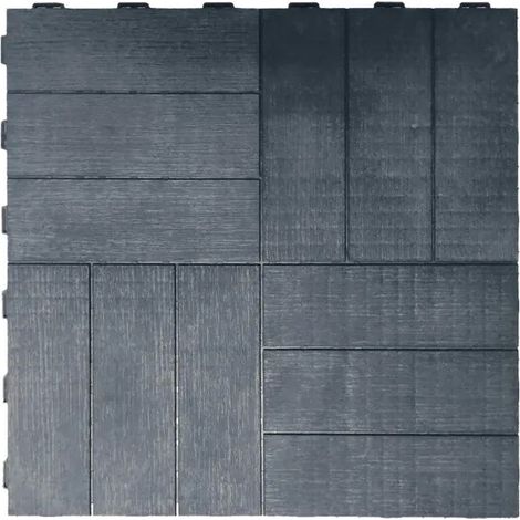 Autoportierte Terrassenfliese in dunklem Holzlook 56,3x56,3