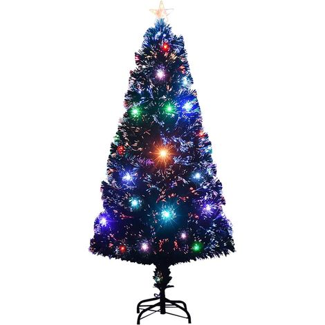 Albero di Natale Albero natalizio Albero festivo Preilluminato con Supporto e LED 120 cm Fibra Ottica (1/5)