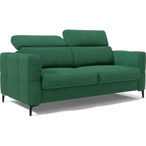 Gardenia Schlafsofa mit 18 cm hoher Matratze wasserfestem Stoff T02 178 cm (mat. 120x197) Grün