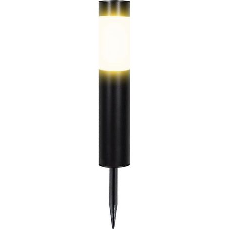 Lampe solaire de jardin pour allée - Lampadaire étanche en acier inoxydable, noir chaud, 1 W, format standard, IP65, éclairage paysager
