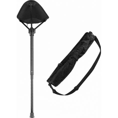 Tabouret de jardin pliant léger réglable en hauteur – Capacité 125 kg – Sac de rangement inclus – Pour camping et pêche (1/5)