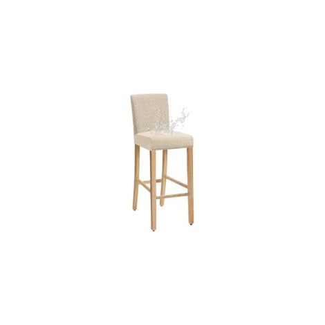 Housse de Chaise de Bar, Lot de 2, Housse de Chaise Extensible Lavable Amovible, Protege Chaise Universelle pour Pub Cuisine Café (Crème, 2 Pièce)