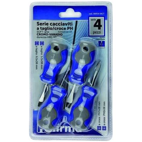 Serie Destornilladores Hu-Firma Crv Nani Corte/Cruz-Ph Piezas 4