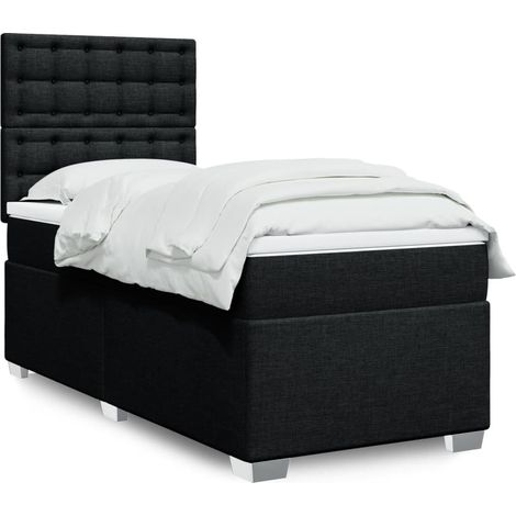 Boxspringbett mit Matratze Schwarz 90x190 cm Stoff
